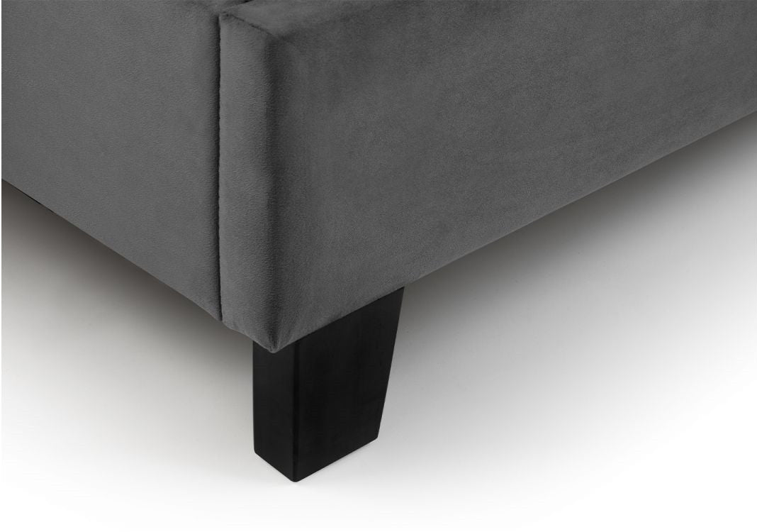 Julian Bowen Rosa Grey 3ft Single Velvet Bed