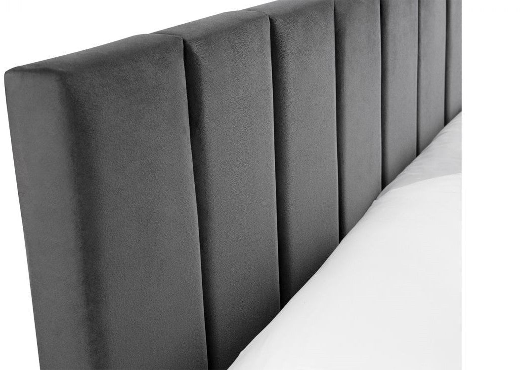 Julian Bowen Rosa Grey 3ft Single Velvet Bed