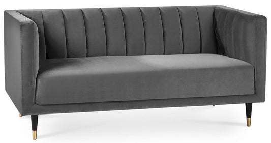 Julian Bowen Salma Grey Scalloped Back 2 Seater Sofa