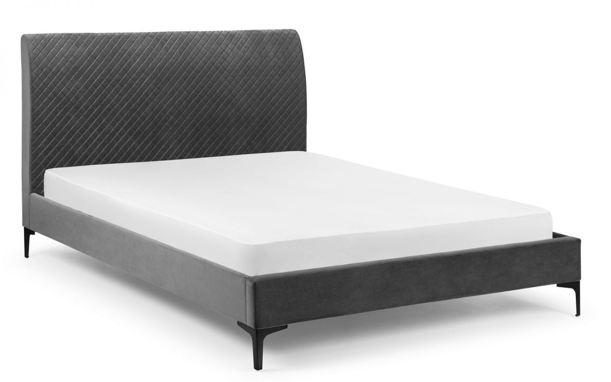 Julian Bowen Sanderson 5ft Kingsize Diamond Quilted Velvet Bed