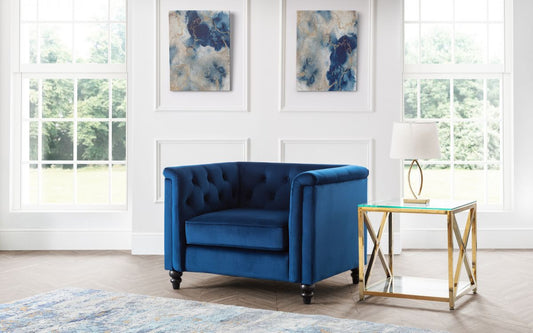 Julian Bowen Sandringham Blue Velvet Chair