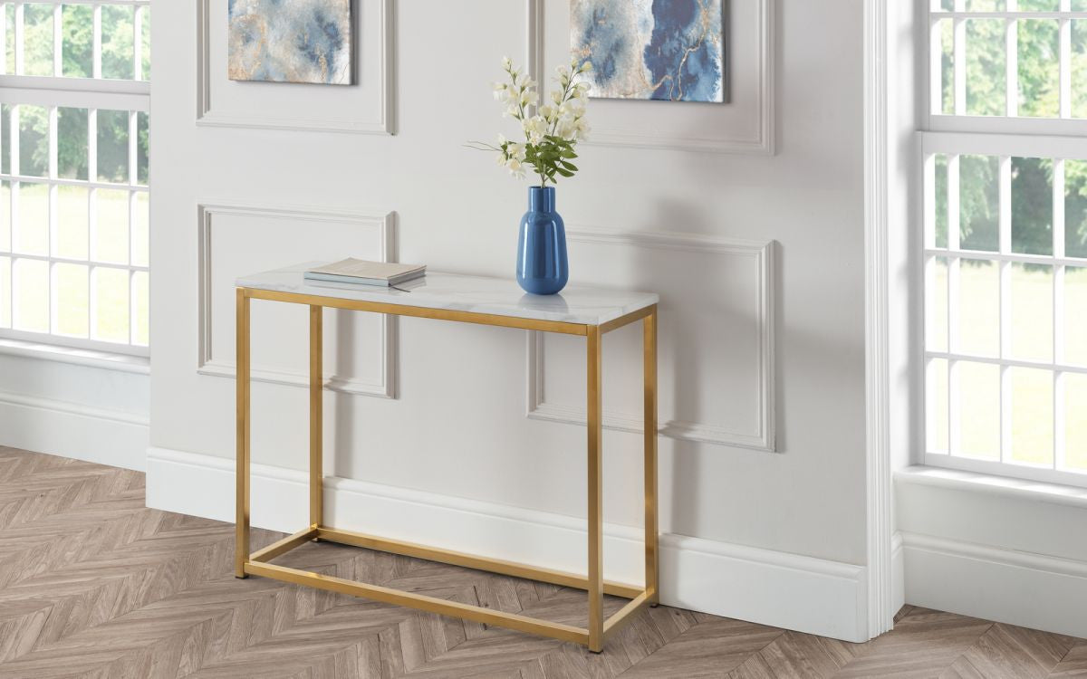 Julian Bowen Scala Gold Marble Console Table