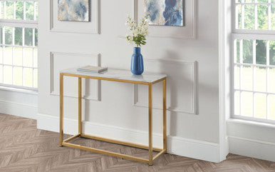 Julian Bowen Scala Gold Marble Console Table