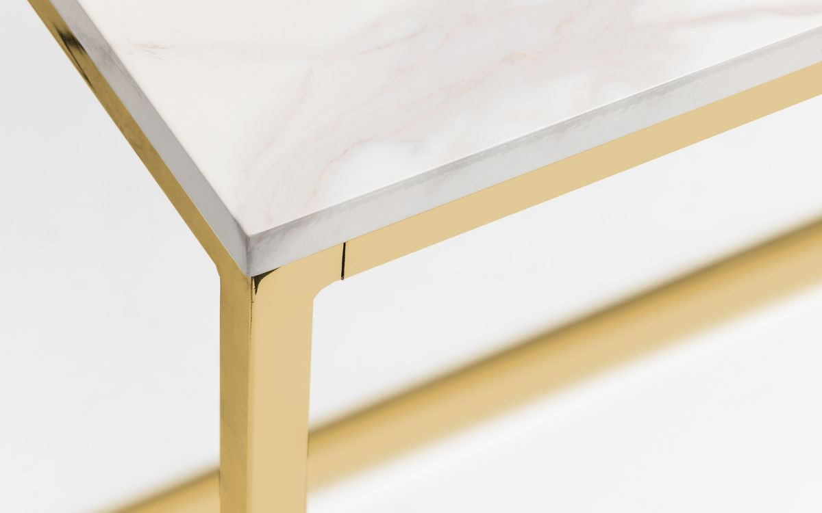 Julian Bowen Scala Gold Marble Rect. Dining Table