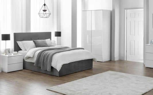 Julian Bowen Shoreditch Slate Velvet 5ft Kingsize Lift-Up Storage Bed
