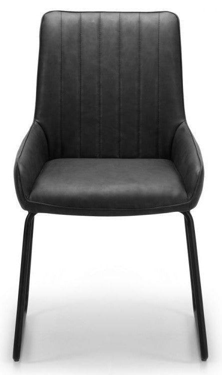 Julian Bowen Soho Antique Black Faux Leather Dining Chair