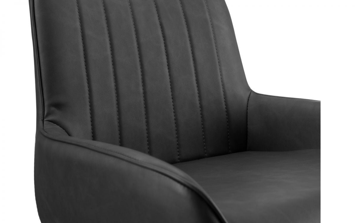 Julian Bowen Soho Black Faux Leather Barstool
