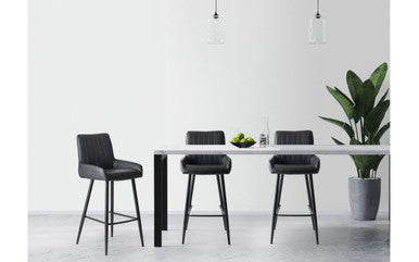 Julian Bowen Soho Black Faux Leather Barstool
