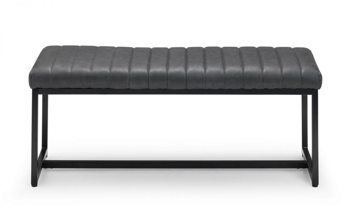 Julian Bowen Soho Black Faux Leather Dining Bench