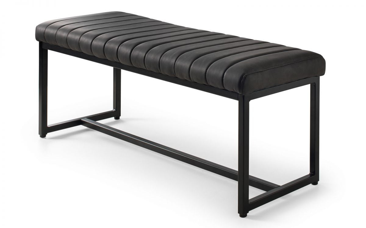 Julian Bowen Soho Black Faux Leather Dining Bench