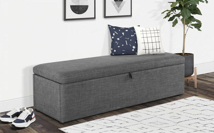 Julian Bowen Sorrento Slate Grey Linen Blanket Box
