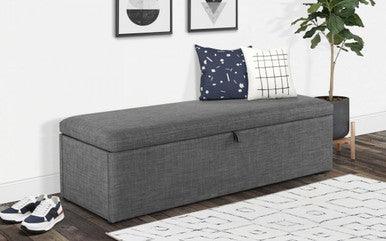 Julian Bowen Sorrento Slate Grey Linen Blanket Box