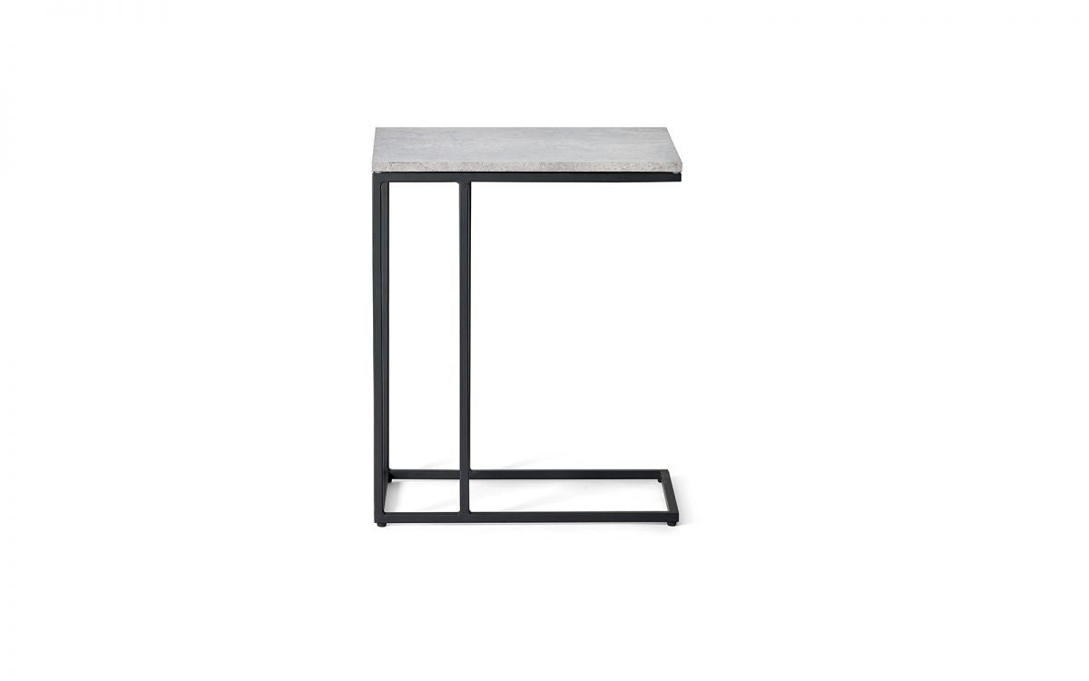 Julian Bowen Staten Black Concrete Effect Drinks Sofa Table