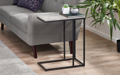 Julian Bowen Staten Black Concrete Effect Drinks Sofa Table