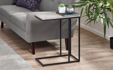 Julian Bowen Staten Black Concrete Effect Drinks Sofa Table