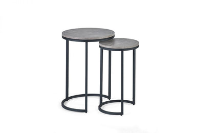 Julian Bowen Black Concrete Effect Nesting Side Tables