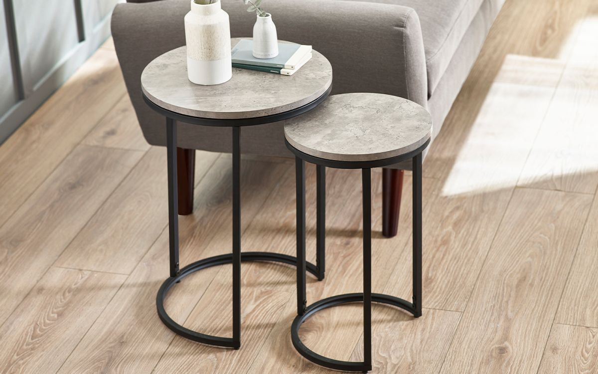 Concrete Effect Nesting Side Tables