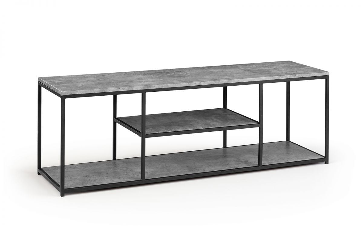 Staten Black Concrete Effect TV Unit Stand