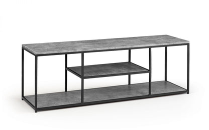Staten Black Concrete Effect TV Unit Stand