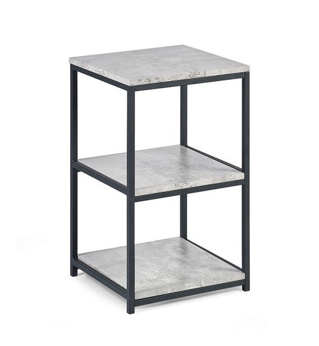 Staten Black Concrete Effect Tall Narrow Side Table