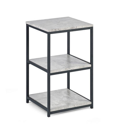 Staten Black Concrete Effect Tall Narrow Side Table