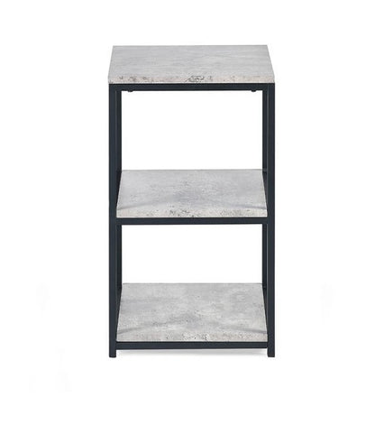 Staten Black Concrete Effect Tall Narrow Side Table