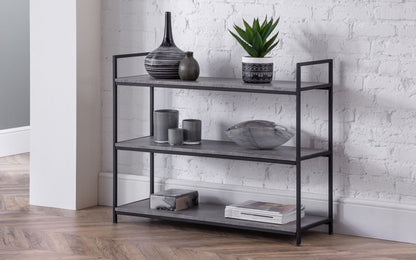 Julian Bowen Staten Concrete Low Bookcase