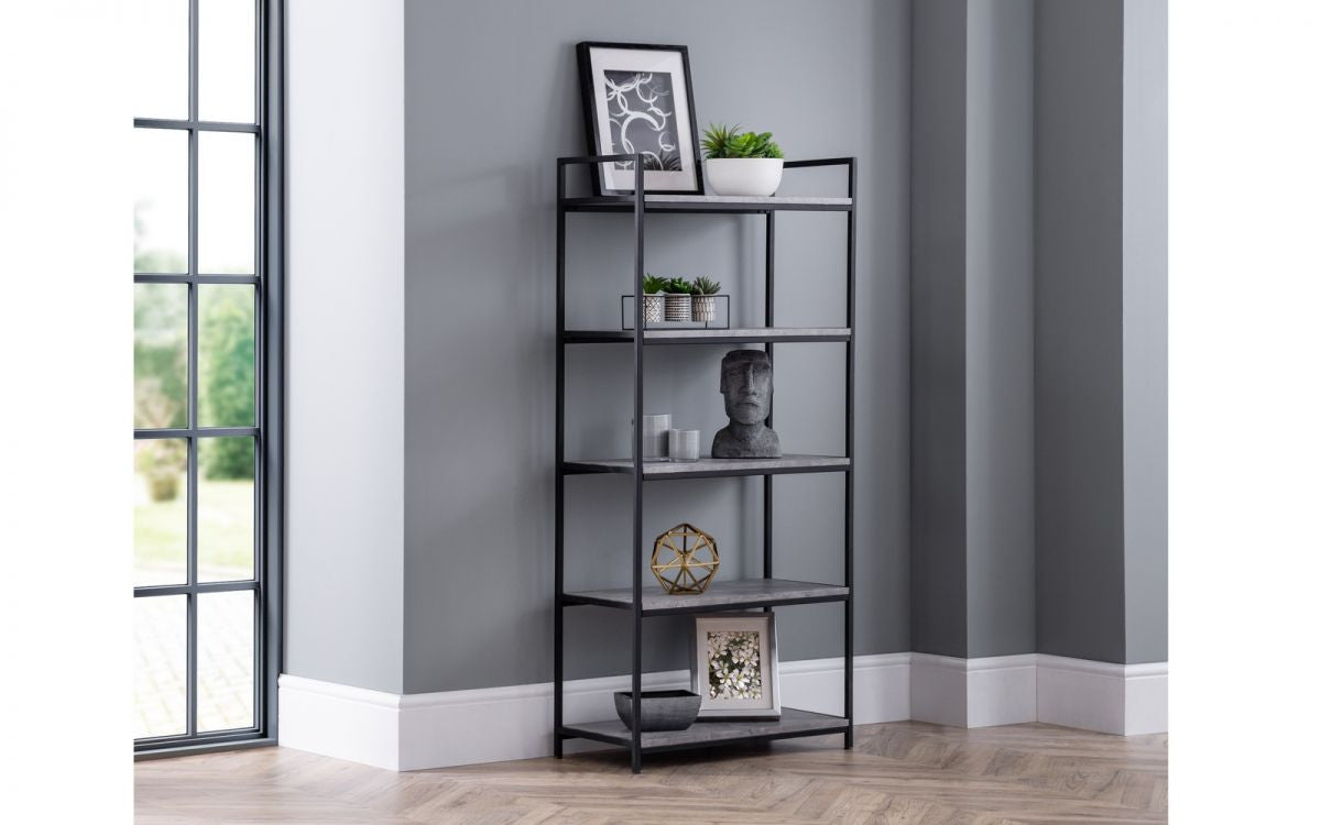 Julian Bowen Staten Concrete Tall Bookcase