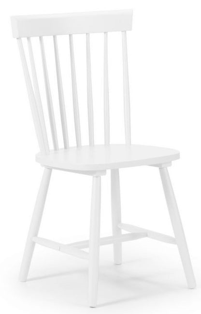 2 x Julian Bowen Torino White Lacquer Kd Dining Chairs