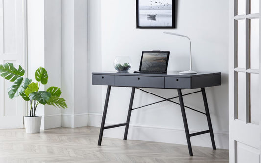 117cm grey finish desk with plenty of storage for your stationary