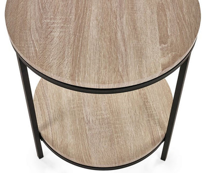 Julian Bowen Tribeca Circular Sonoma Oak Lamp Table With Shelf
