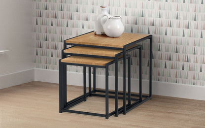 Julian Bowen Tribeca Euro Oak Nest Of 3 Tables