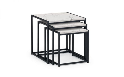 Julian Bowen Tribeca White Marble Nest Of 3 Tables