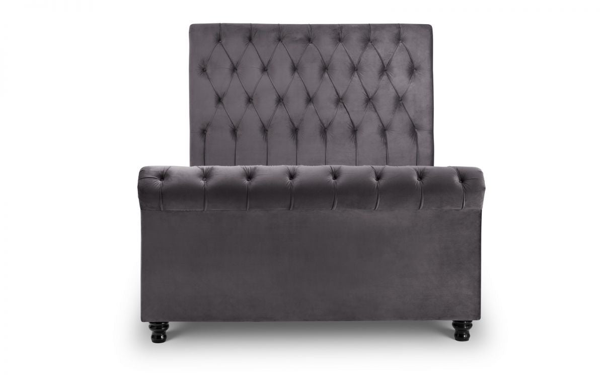 Julian Bowen Valentino 4ft6 Double Grey Velvet Bed