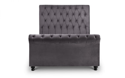 Julian Bowen Valentino 4ft6 Double Grey Velvet Bed