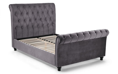 Julian Bowen Valentino 4ft6 Double Grey Velvet Bed