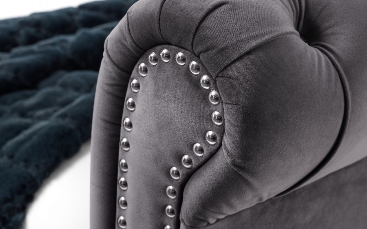 Julian Bowen Valentino 4ft6 Double Grey Velvet Bed