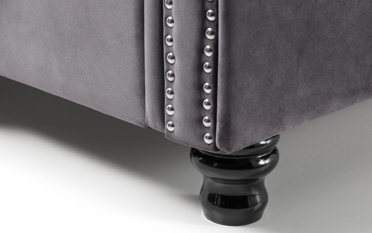 Julian Bowen Valentino 4ft6 Double Grey Velvet Bed