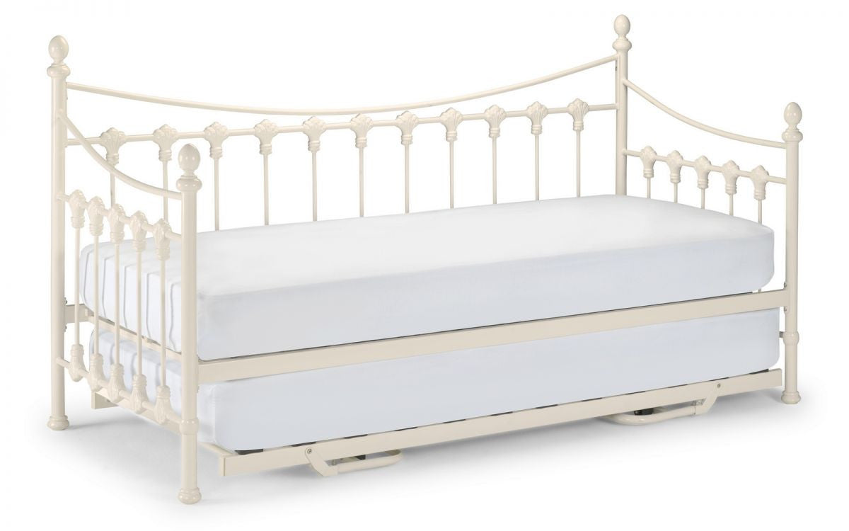 Julian Bowen Versaille Stone White Steel Underbed Trundle