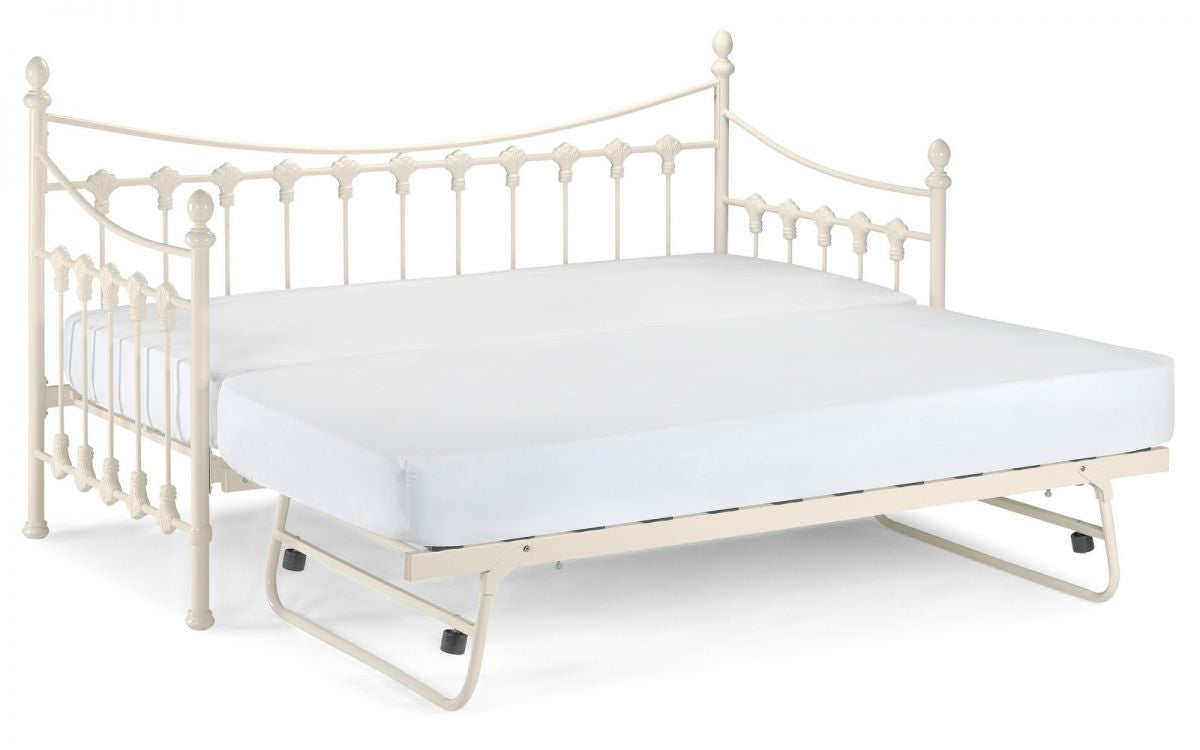 Julian Bowen Versaille Stone White Steel Underbed Trundle