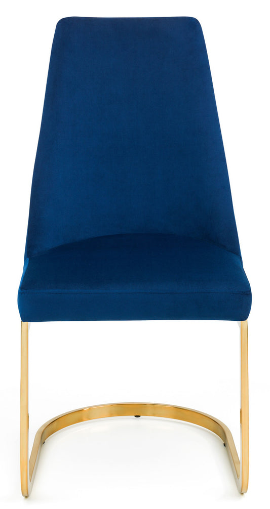 Julian Bowen Vittoria Blue Velvet Cantilever Dining Chair