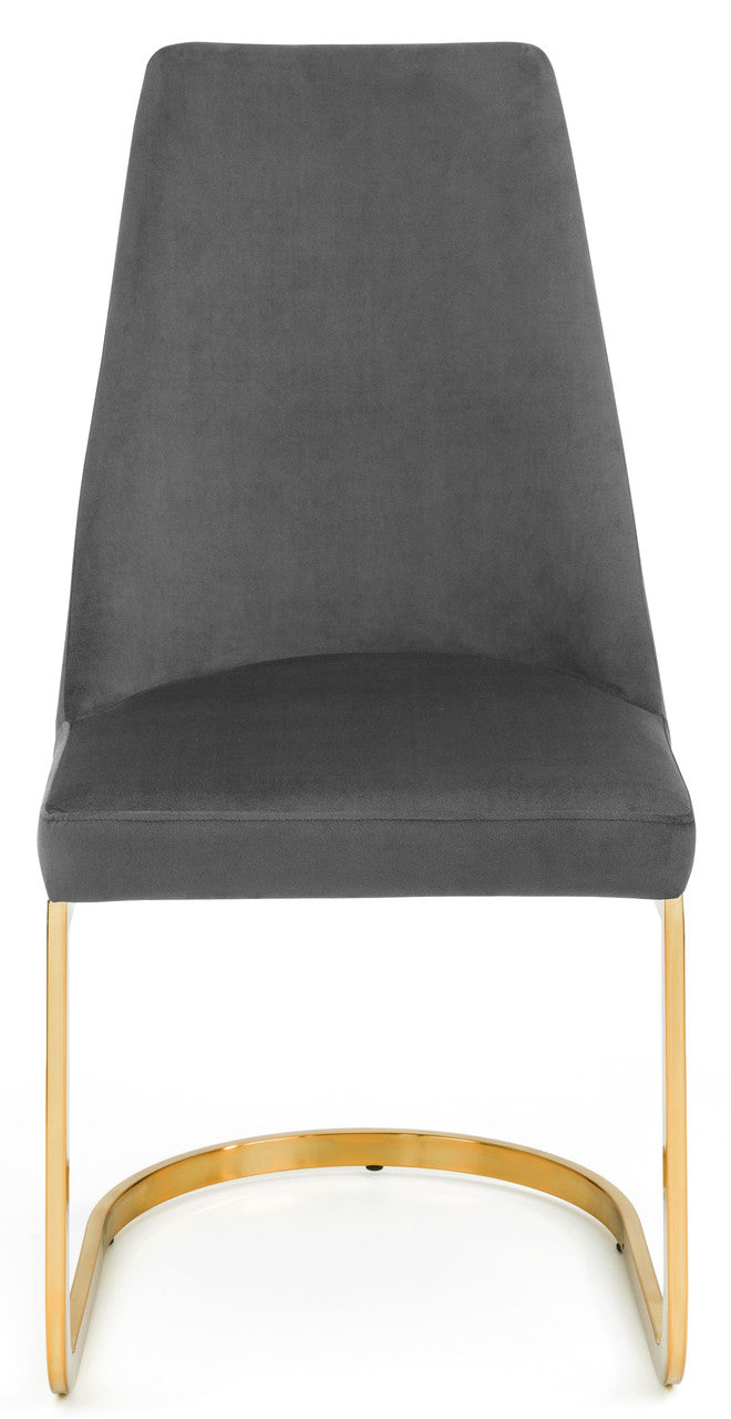 Julian Bowen Vittoria Grey Velvet Cantilever Dining Chair
