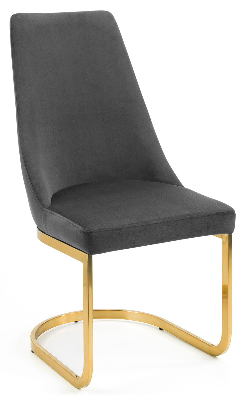 Julian Bowen Vittoria Grey Velvet Cantilever Dining Chair