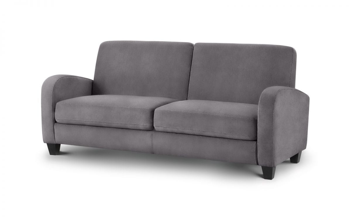 Julian Bowen Vivo Dusk Grey Chenille Fabric 3 Seater Sofa