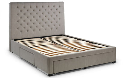 Julian Bowen Wilton 4ft6 Double Grey Fabric 4 Drawer Bed