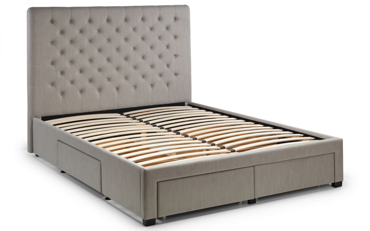 Julian Bowen Wilton 5ft Kingsize Grey Fabric 4 Drawer Bed
