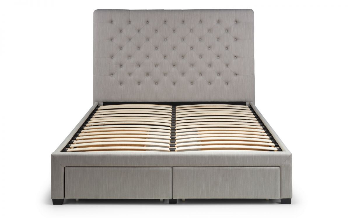 Julian Bowen Wilton 5ft Kingsize Grey Fabric 4 Drawer Bed