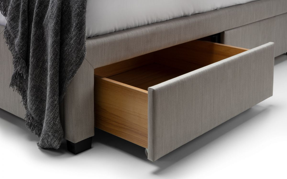 Julian Bowen Wilton 4ft6 Double Grey Fabric 4 Drawer Bed