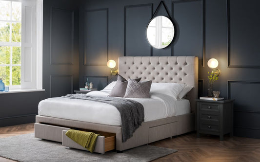 Julian Bowen Wilton 6ft Super Kingsize Grey Fabric 4 Drawer Bed