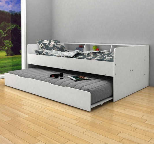 Kidsaw Kudl White Daybed with Trundle / Pull Out Guest Bed